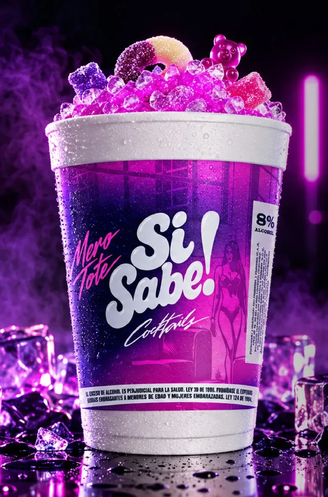 Vaso Mero Tote, granizado morado